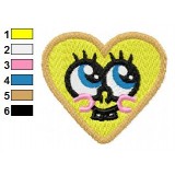 SpongeBob Heart Embroidery Design